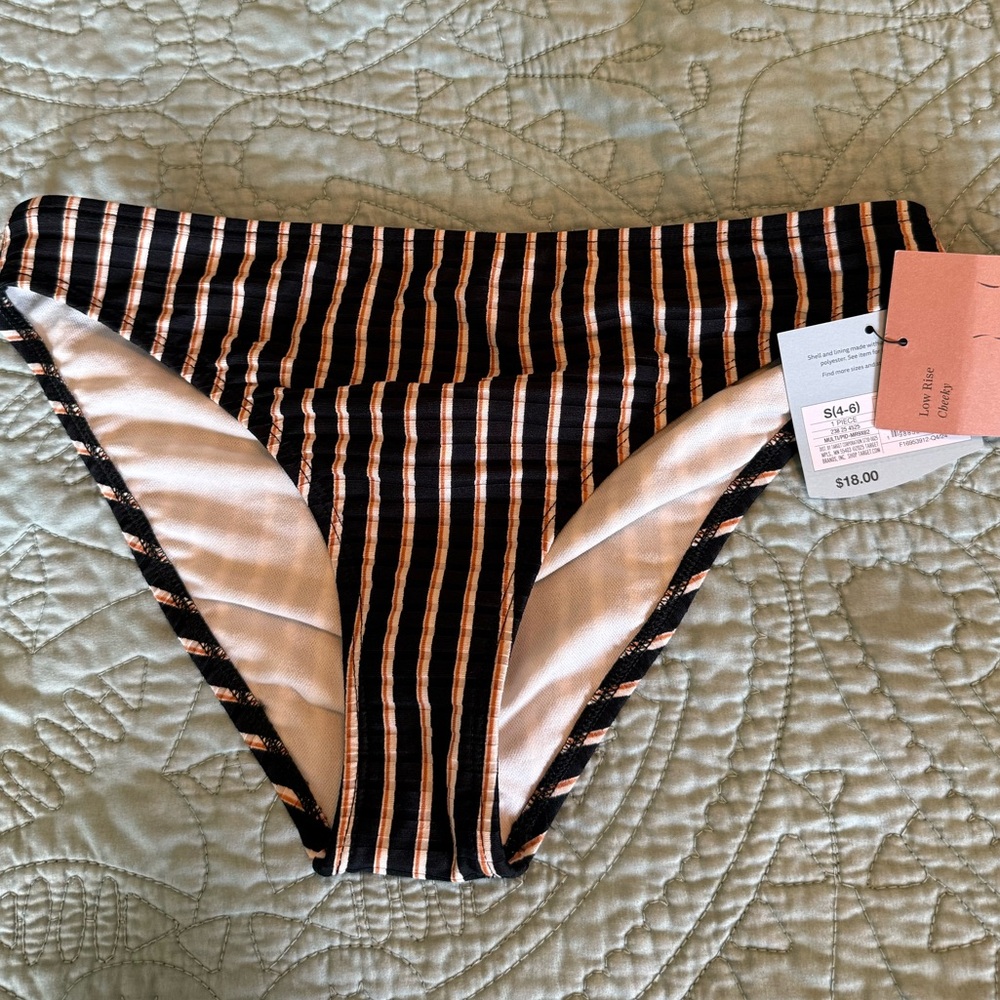 Shade & shore new Striped Bikini Bottoms size small